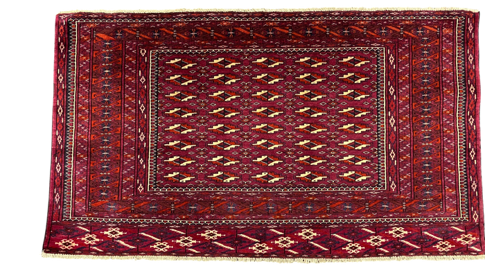 Superfine Persian Turkaman Torbeh Face 125x72cm | Rug# 6741 (better photos)