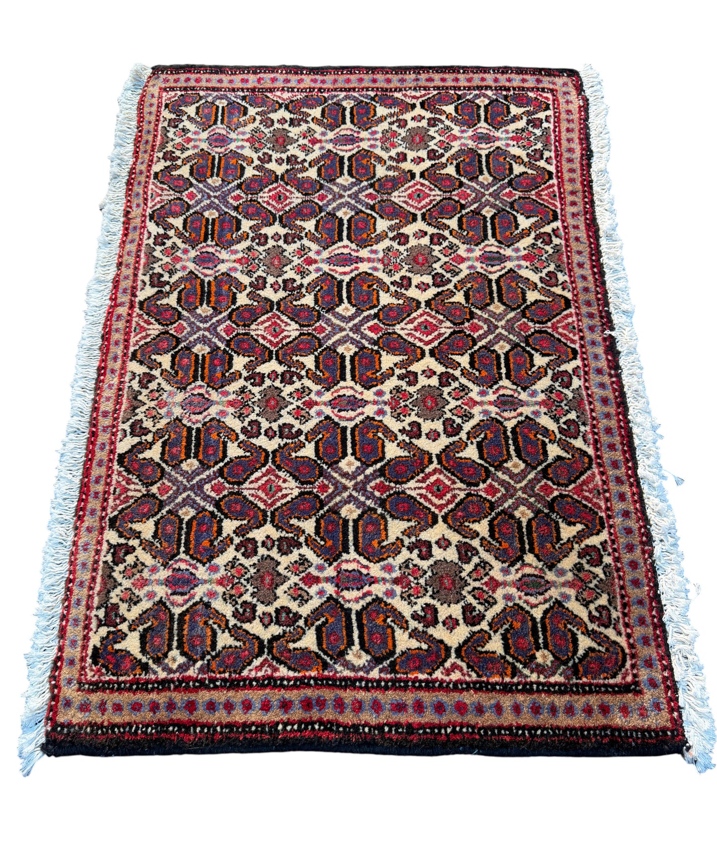 Vintage Senneh poshtie, circa 1970, Persia 90x59cm | Rug# 6777