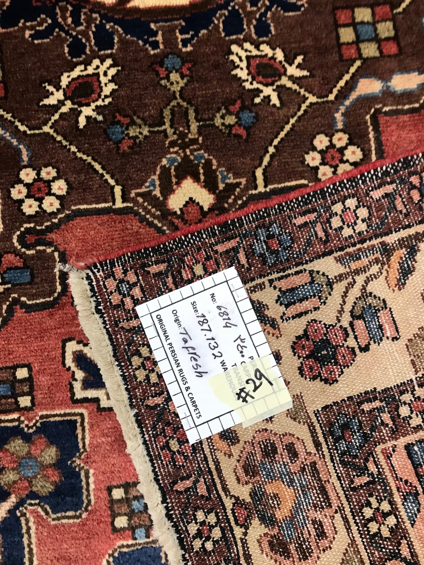 Vintage Tafresh-Sarouk Village Rug c.1940 187x132cm | Rug# 6814