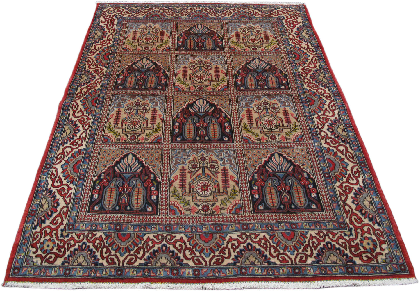 Vintage Qum Garden Panel Rug 204x145cm | Rug# 6901