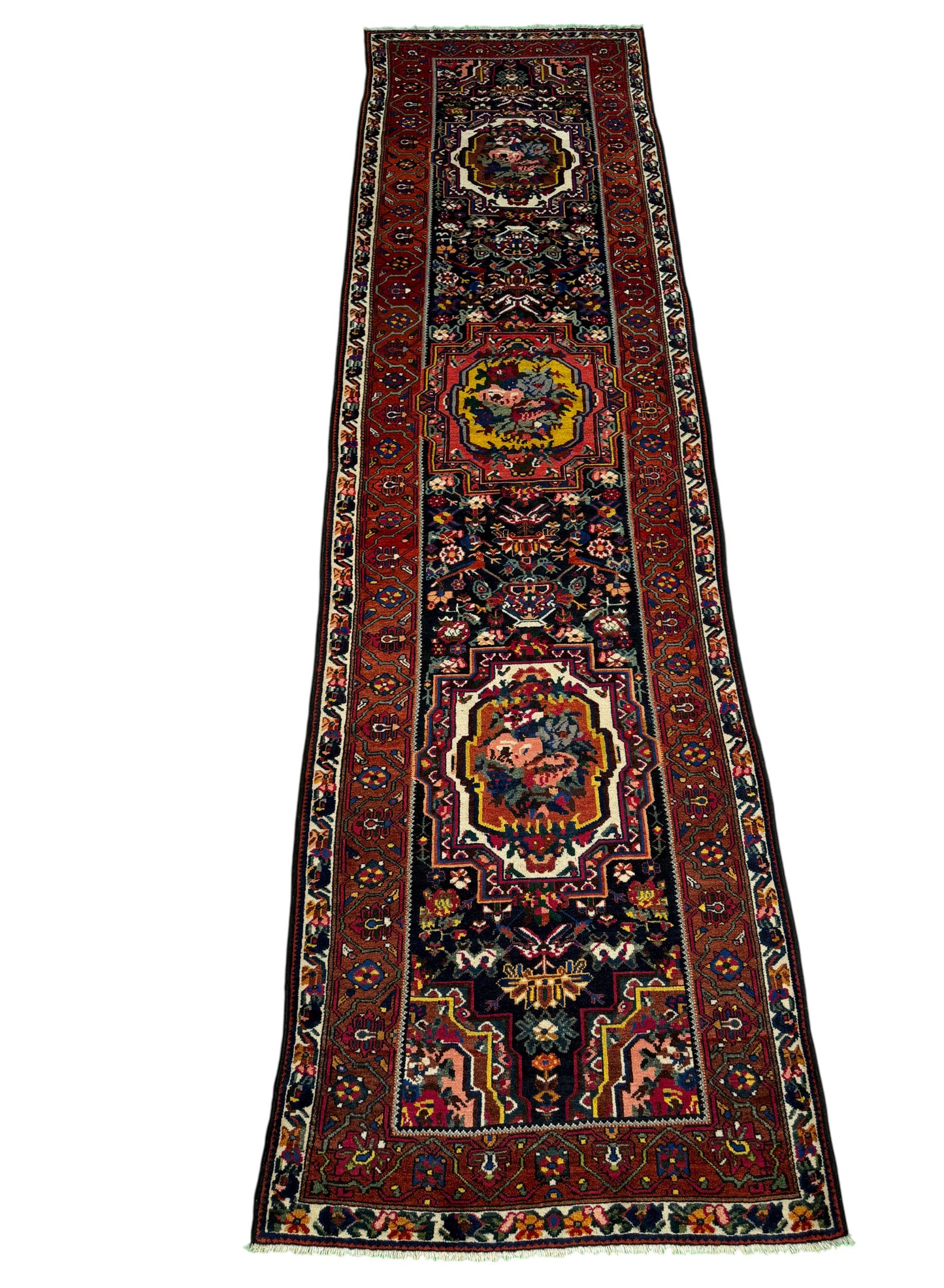 Antique Bahktiar- Paradonbeh, circa 1920, Persia,  400x110 cm | Rug#7013