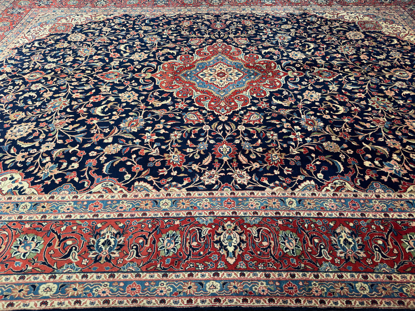 Superfine vintage Hamedan, Persia 383x272 cm | Rug# 7119A