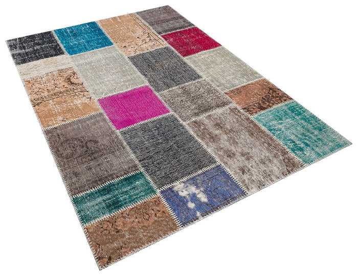 Vintage Turkish Patchwork Rug 225x150 cm | Rug# 73442