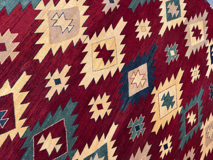 Afghan Turkaman weave, Azari-Kilim design 310x240 cm | Rug# 7558