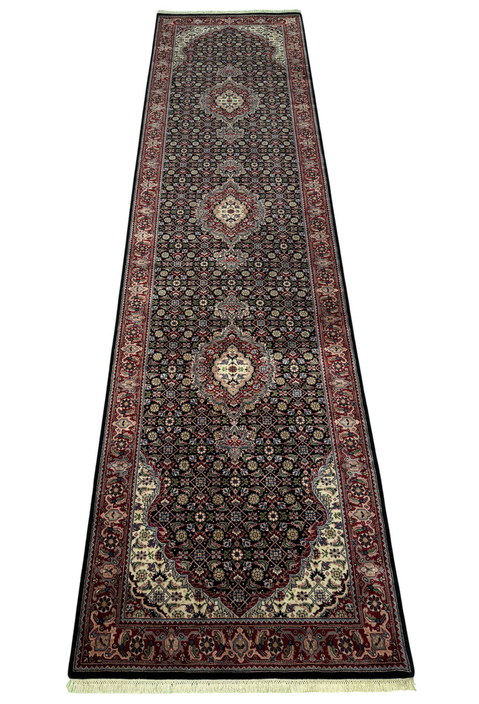 Superfine Amritsar, Tabriz Mahi design, NZ wool pile 396x102 cm | Rug# 9945