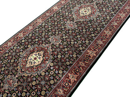 Superfine Amritsar, Tabriz Mahi design, NZ wool pile 396x102 cm | Rug# 9945