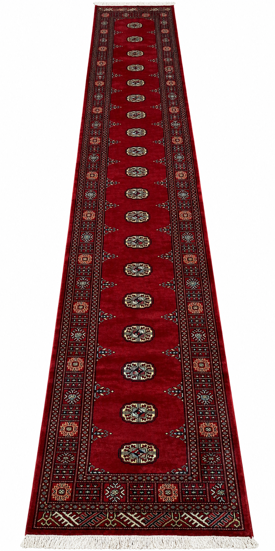 Hand knotted Pakistan Bokhara runner, size; 600x82cm, Rug# 18497