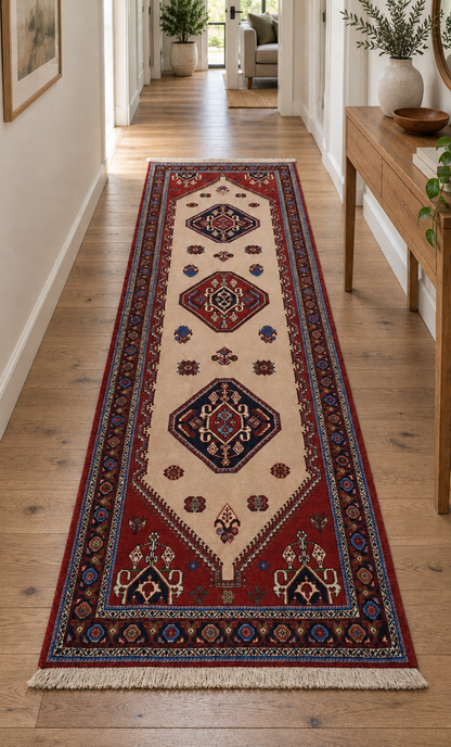 Superfine Sherkas Kashkuli-Qashqai Persian Runner 305×82 cm | | Rug# 6649