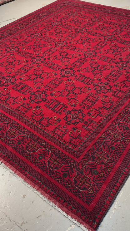 Afghan Ersari weave Kondor fine local wool pile 300x251 cm | Rug 25988