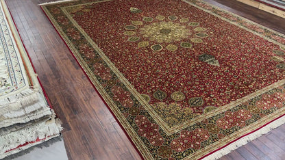 Superfine Pure Silk on Silk Famous Ardebil-carpet inspired 379x273cm | Rug# 23791