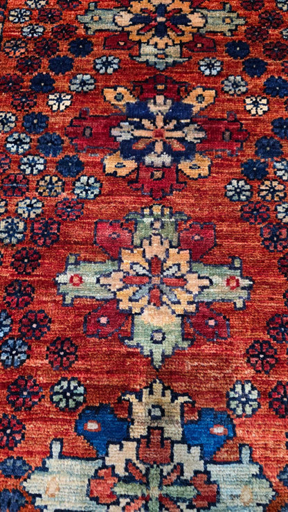 Turkmen-weave sampler rug, wool pile, HSW, Afghan 91x59cm | Rug# 27389