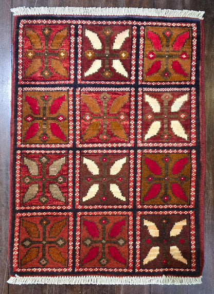 Turkmen sampler rug, wool pile, Afghan 60x40cm | Rug# 27359 (sold)