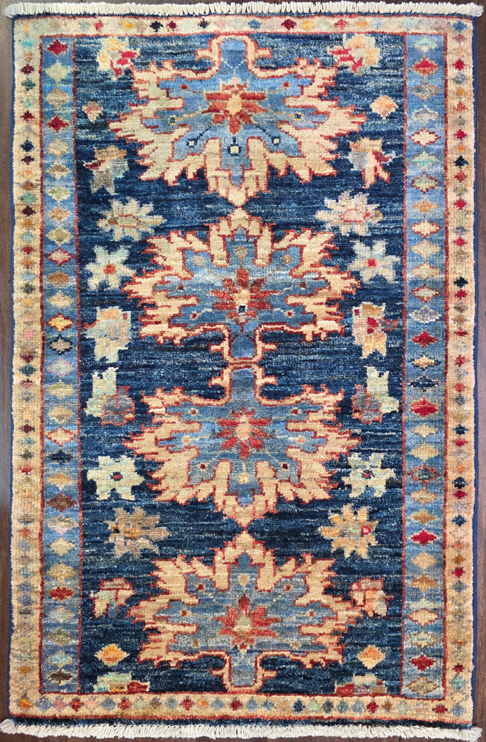 Turkmen-weave sampler rug, wool pile, HSW, Afghan 89x59cm | Rug# 27388