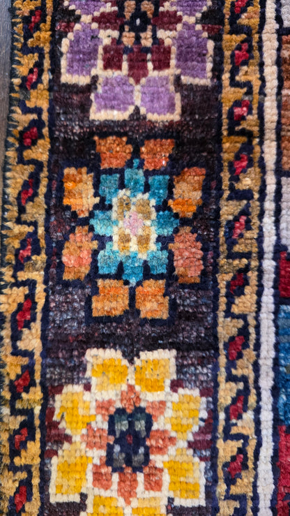 Turkmen-weave sampler rug, wool pile, HSW, Afghan 95x60cm | Rug# 27378