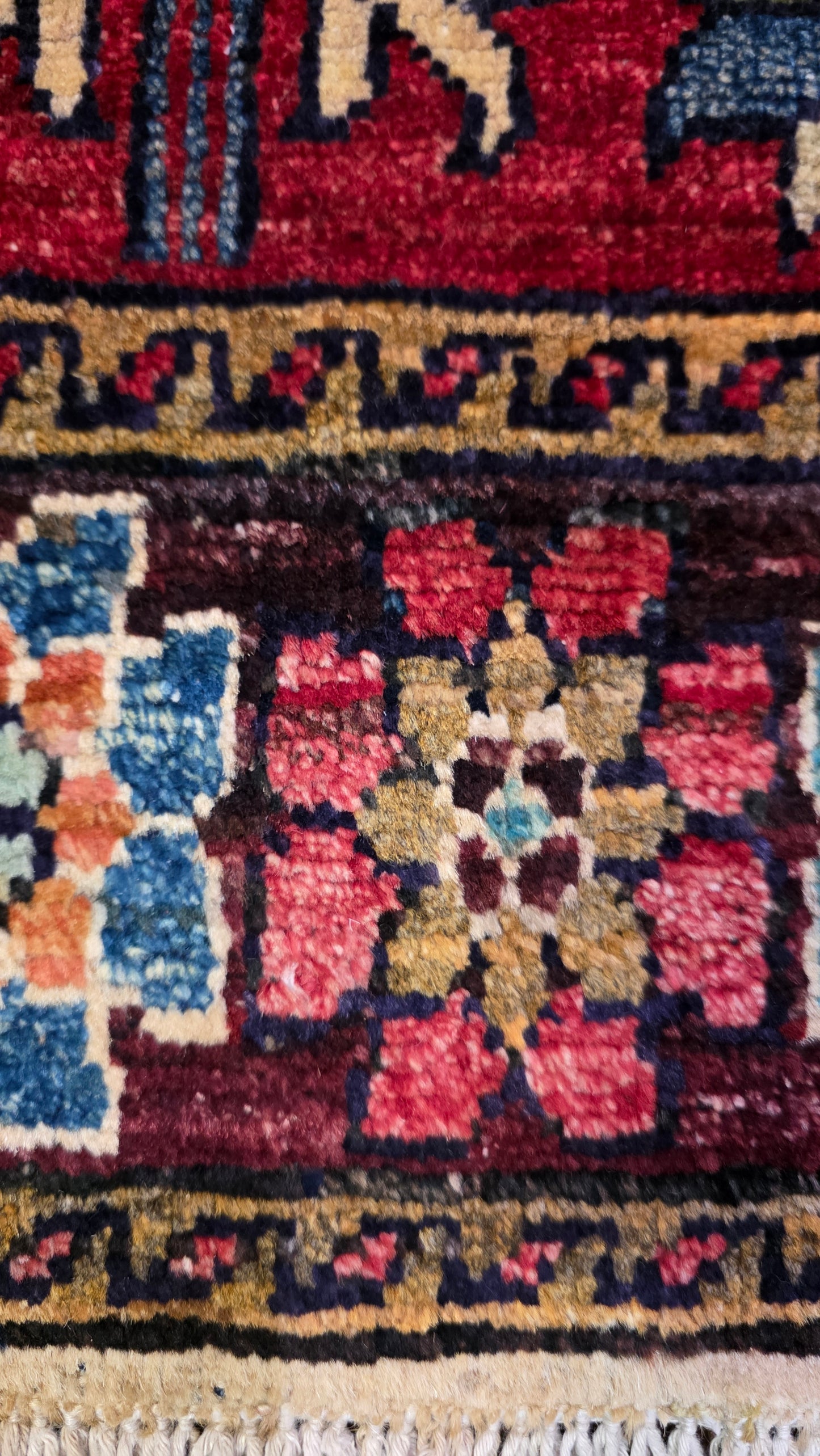Turkmen-weave sampler rug, wool pile, HSW, Afghan 95x60cm | Rug# 27378