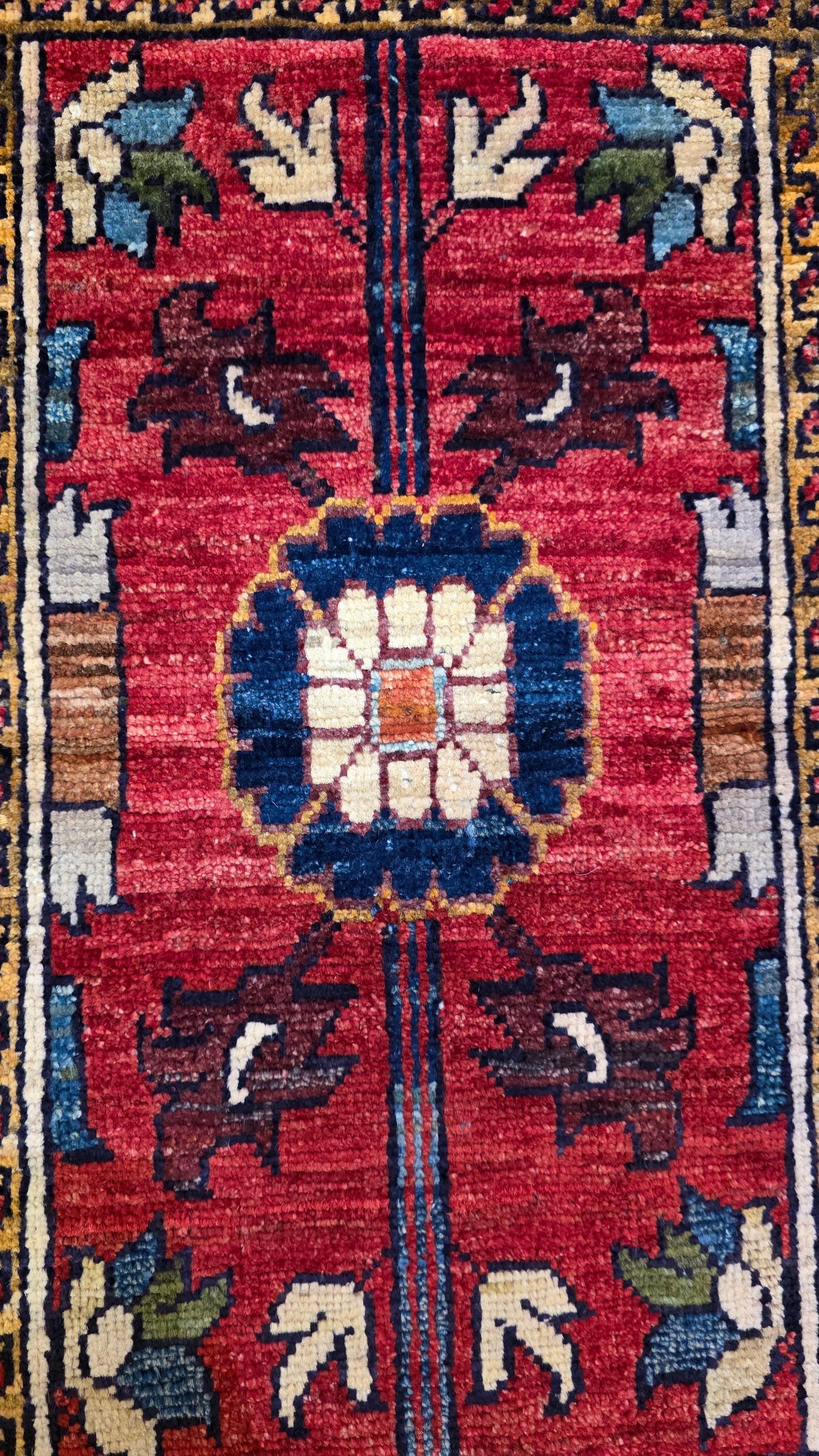 Turkmen-weave sampler rug, wool pile, HSW, Afghan 95x60cm | Rug# 27378
