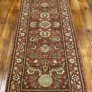Rug# 22152, Afghan Turkaman weave 18th c Mogul design, hsw, vegetable dyes, size 235x84 cm RRP $1800, Special $750