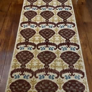 Rug# 23942, Afghan Turkaman weave Ikat design, HSW, V.D, inspired by Luke Irwin desinger rugs, size 299x86 cm RRP $2500, Special $900