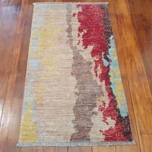 Rug# 24020, Afghan Turkaman weave Varegeh or sample carpet, rare, size 134x73 cm, RRP$900, on special $300 (2)