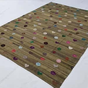 Rug# 24684, Turkish new modern Kilim rug, vegetable dyes, very durable, all wool, size 279x210cm RRp $2500, on special $900