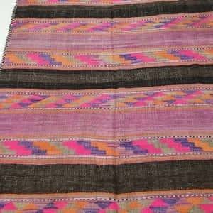 Rug# 25176, Old Afghan Balouch Nomadic bedding cover, all wool kilim rug, size 344x137 cm RRP $2000, on special $600 (4)