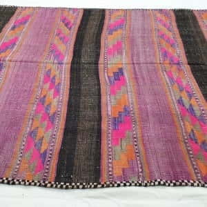 Rug# 25176, Old Afghan Balouch Nomadic bedding cover, all wool kilim rug, size 344x137 cm RRP $2000, on special $600 (5)