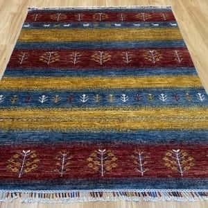 Rug# 26027, Afghan Turkaman weave in Modern design, handspun wool, natural vegetable dyes, size 200x143 cm, RRP $2600, on special $1040