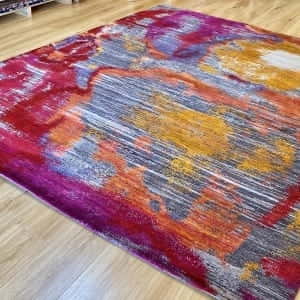 Rug # 31001A, Jaipur Modern designer rug, Holy Diwali or “celebration of colours”, Superfine Quality Wool & pure Sari silk, Rajistan-India, Size 308x250