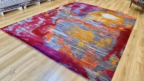 Rug # 31001A, Jaipur Modern designer rug, Holy Diwali or “celebration of colours”, Superfine Quality Wool & pure Sari silk, Rajistan-India, Size 308x250