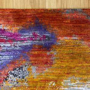Rug # 31001A, Jaipur Modern designer rug, Holy Diwali or “celebration of colours”, Superfine Quality Wool & pure Sari silk, Rajistan-India, Size 308x250 (10)