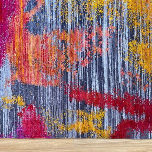 Rug # 31001A, Jaipur Modern designer rug, Holy Diwali or “celebration of colours”, Superfine Quality Wool & pure Sari silk, Rajistan-India, Size 308x250 (2)