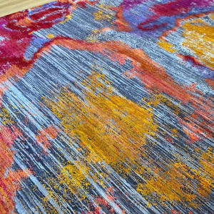 Rug # 31001A, Jaipur Modern designer rug, Holy Diwali or “celebration of colours”, Superfine Quality Wool & pure Sari silk, Rajistan-India, Size 308x250 (6)