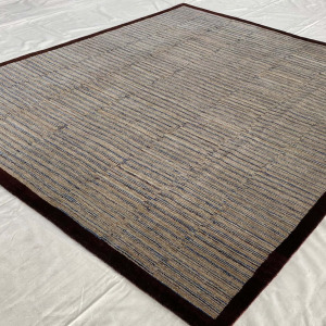 Rug# 1001C J, Custom made texture design, , hand spun wool, hand knots, India, size 287x239 cm
