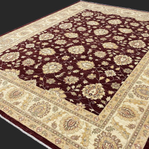 Rug# 22142, Afghan Turkaman weave , 19th c Ziegler design, hand spun wool, vegetable dyes, size 372x283 cm (2)