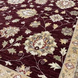Rug# 22142, Afghan Turkaman weave , 19th c Ziegler design, hand spun wool, vegetable dyes, size 372x283 cm (4)