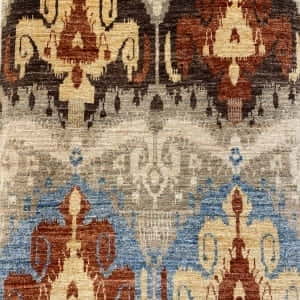 Rug# 24087, Afghan Turkaman weave insipred by Luke Erwin Ikat design, hsw, vegetable dyes, size 288x75 cm RRP $2300, Special $950 (2)