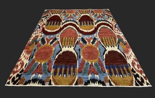 Rug# 24926, Afghan Turkaman weave Modern Ikat designer rug, had spun wool pile, size 260x192cm, $4500, on special $1800