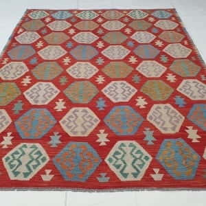 Rug# 25612, Superfine Afghan flatweave Kilim, modern design, veg dyes, size 290x210 cm, RRP $1800, on special $720