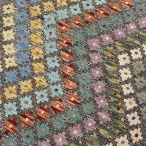 Rug# 25882, superinfe Afghan flatweave Kilim , modern design, veg.dyes, size 243x76 cm, $600, on special $250 (2)