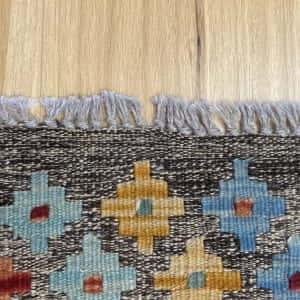 Rug# 25882, superinfe Afghan flatweave Kilim , modern design, veg.dyes, size 243x76 cm, $600, on special $250 (5)