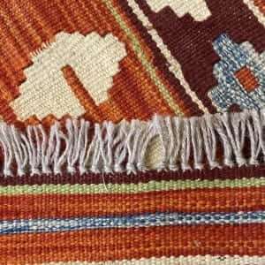Rug# 25886, superinfe Afghan flatweave Kilim , modern design, veg.dyes, size 259x183 cm, RRP $1570, on special $660 (5)