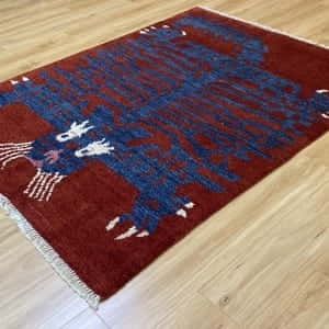 Rug# 25924, Reweave of an antique Tibetan Tiger rug, hsw, woven in Afghanistan, size 222x156 cm, RRP $3000, on special $900 (2)