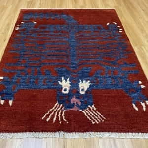 Rug# 25924, Reweave of an antique Tibetan Tiger rug, hsw, woven in Afghanistan, size 222x156 cm, RRP $3000, on special $900