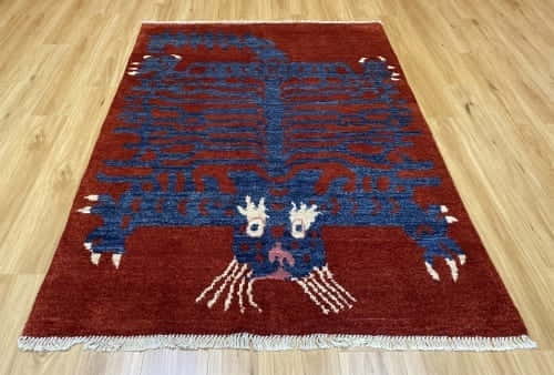 Rug# 25924, Reweave of an antique Tibetan Tiger rug, hsw, woven in Afghanistan, size 222x156 cm, RRP $3000, on special $900