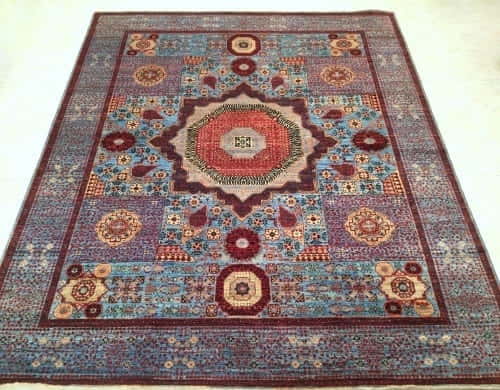 Rug #25954, Afghan Turkaman weave, 15th c Mamluk design, Hand spun wool pile with natural vegetable dyes, 301x244 cm, $7300, on special $2920