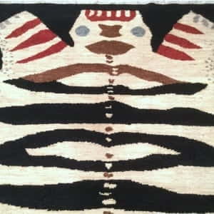 Rug #25963, Afghan Turkaman weave, Antique tiger-rug design, , Hand spun wool pile with natural vegetable dyes, 234x159 cm, $2600, on special $1150 (3)