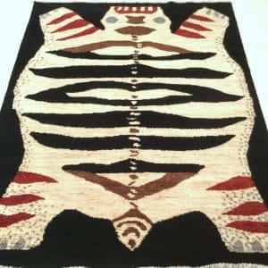 Rug #25963, Afghan Turkaman weave, Antique tiger-rug design, , Hand spun wool pile with natural vegetable dyes, 234x159 cm, $2600, on special $1150