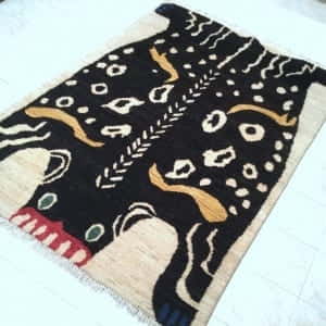 Rug #25964, Afghan Turkaman weave, Antique tiger-rug design, , Hand spun wool pile with natural vegetable dyes, 235x163 cm, $2600, on special $1150 (5)