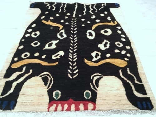 Rug #25964, Afghan Turkaman weave, Antique tiger-rug design, , Hand spun wool pile with natural vegetable dyes, 235x163 cm, $2600, on special $1150