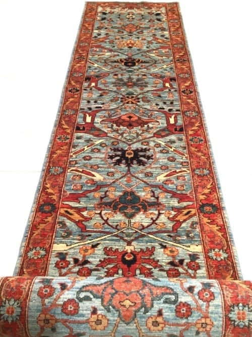 Rug #25970, Afghan Turkaman weave, Antique Garous-Bijar design, Hand spun wool pile with natural vegetable dyes, Mazar-Shar, 598x82 cm, $5500, on special $2450